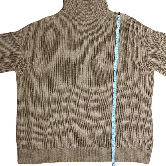 American Eagle Cable Knit Sweater Women's XS/S Tan Drop Sleeve Oversized Knit - Picture 4 of 9